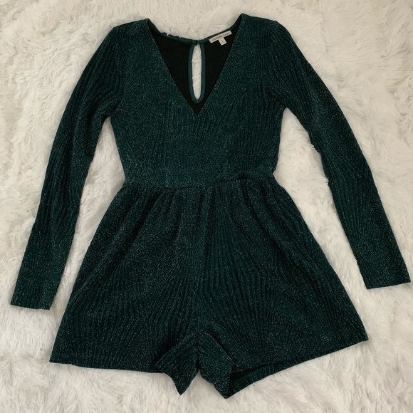 Charlotte Russe Emerald Green Romper - Picture 2 of 6
